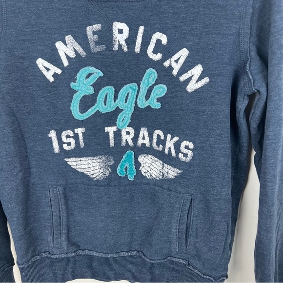 Vintage Y2K American Eagle Hoodie Womens Blue Medium - Picture 2 of 8